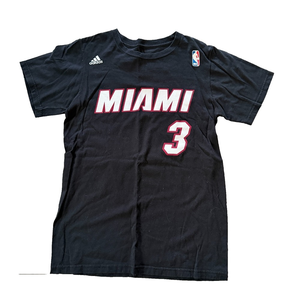Adidas Dwayne Wade Miami Heat NBA Mens TShirt Size Small The Go To Tee #3 Cotton